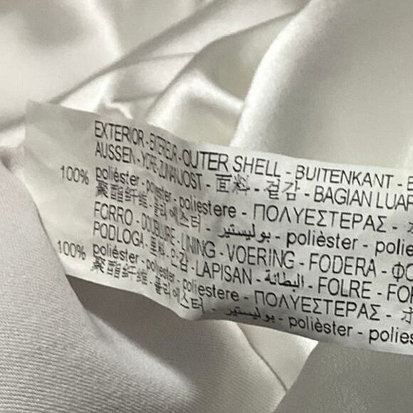 Zara White Silk Satin Long Sleeve Faux Wrap Collared Blouson Mini Dress Size XS - Picture 5 of 5